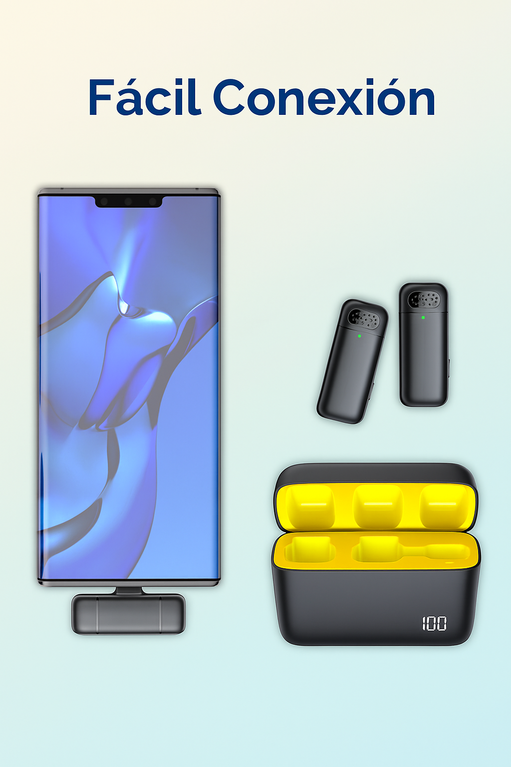Klipmic Pro – Micrófono Lavalier Inalámbrico con Estuche de Carga