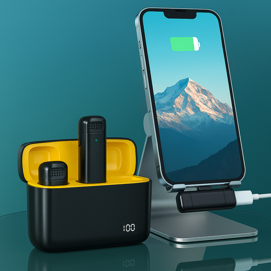 Klipmic Pro – Micrófono Lavalier Inalámbrico con Estuche de Carga