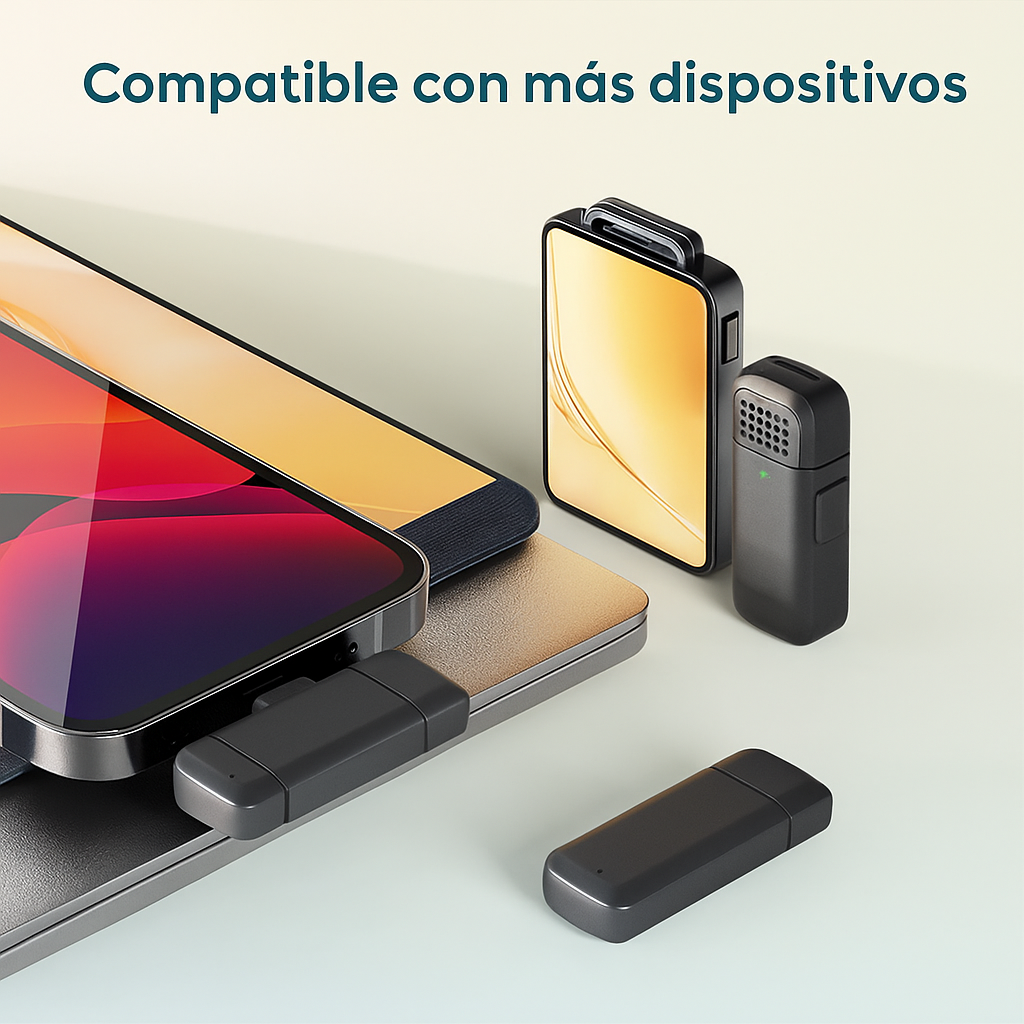Klipmic Pro – Micrófono Lavalier Inalámbrico con Estuche de Carga